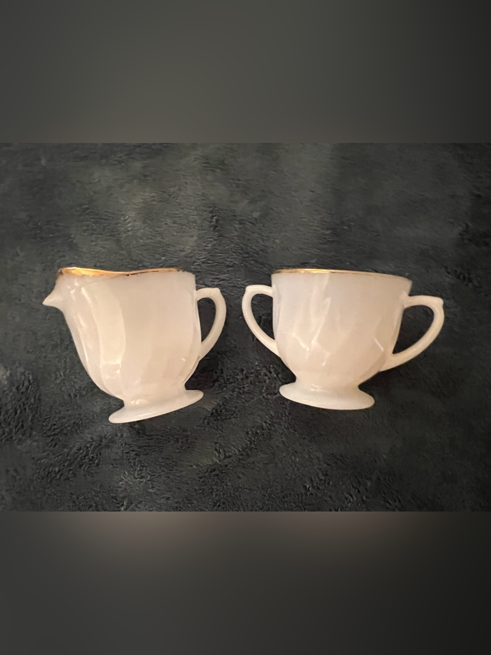 vintage sugar bowl and creamer set by Anchor Hocking "Golden Anniversary"